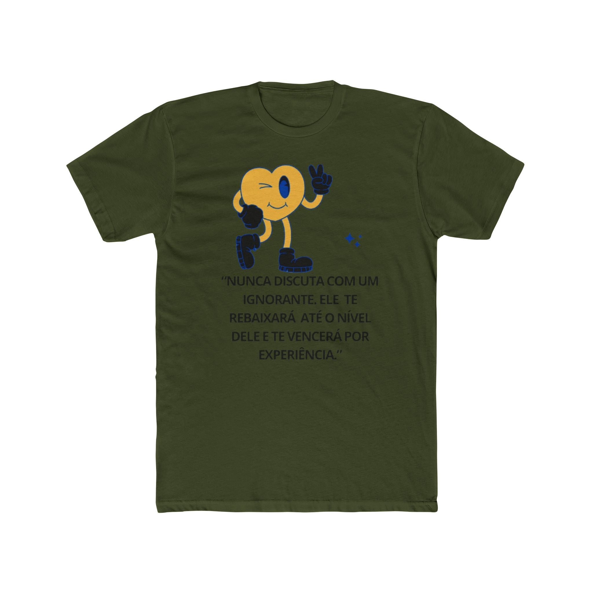 A camiseta "Nunca discutir com um ignorante"