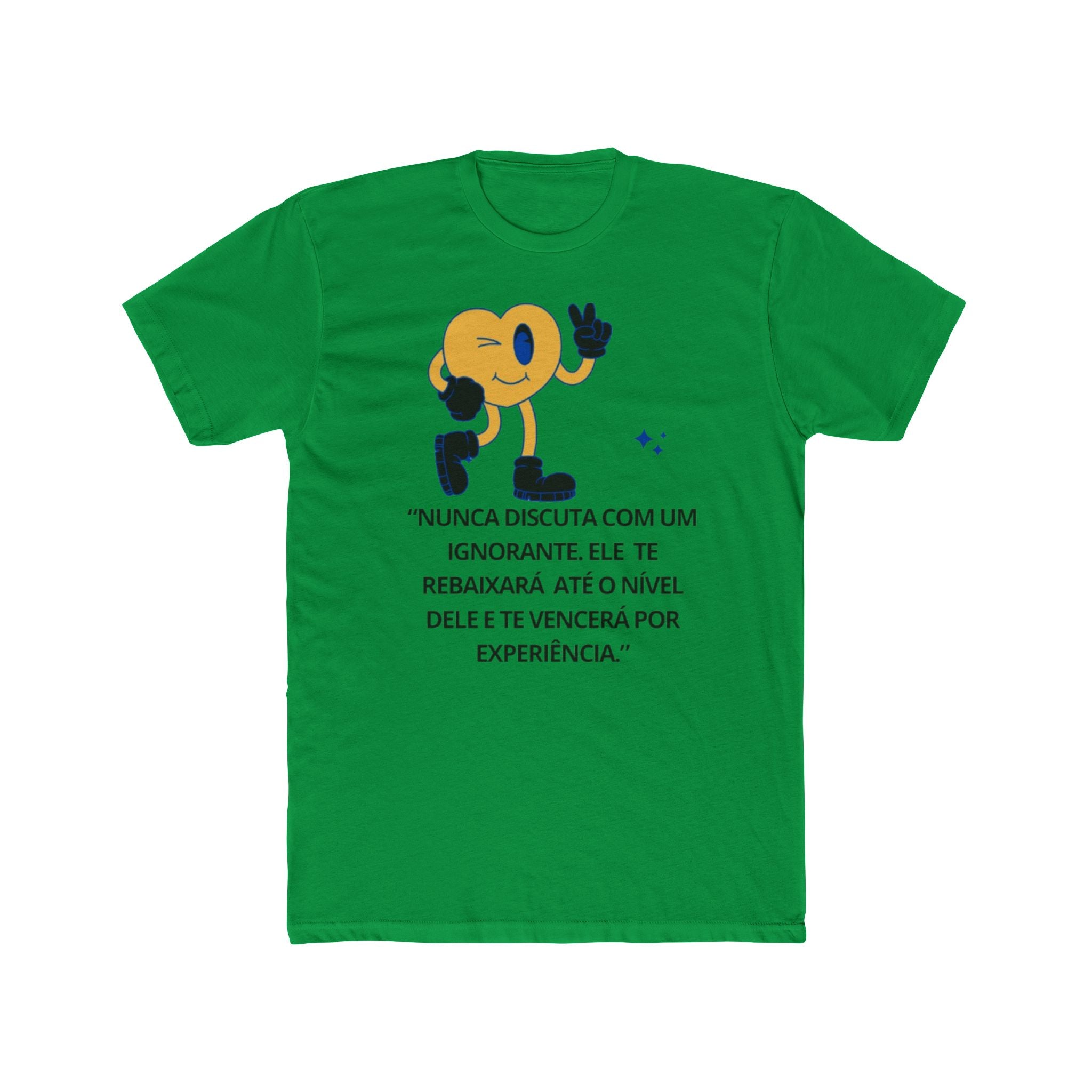 A camiseta "Nunca discutir com um ignorante"