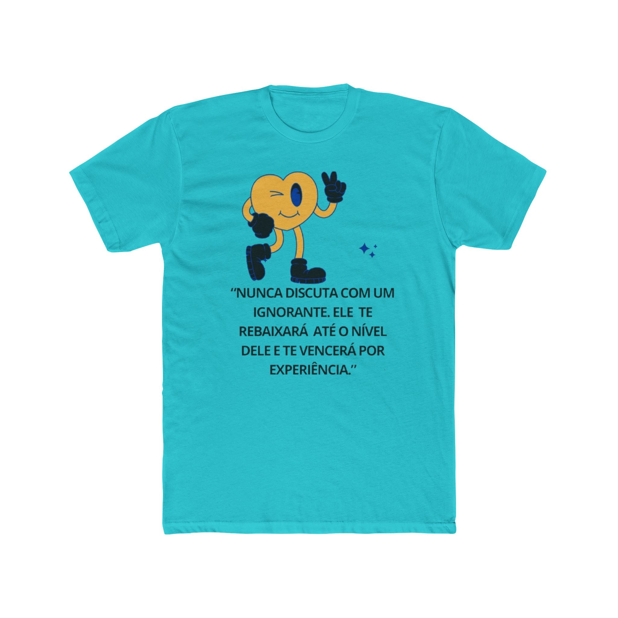 A camiseta "Nunca discutir com um ignorante"