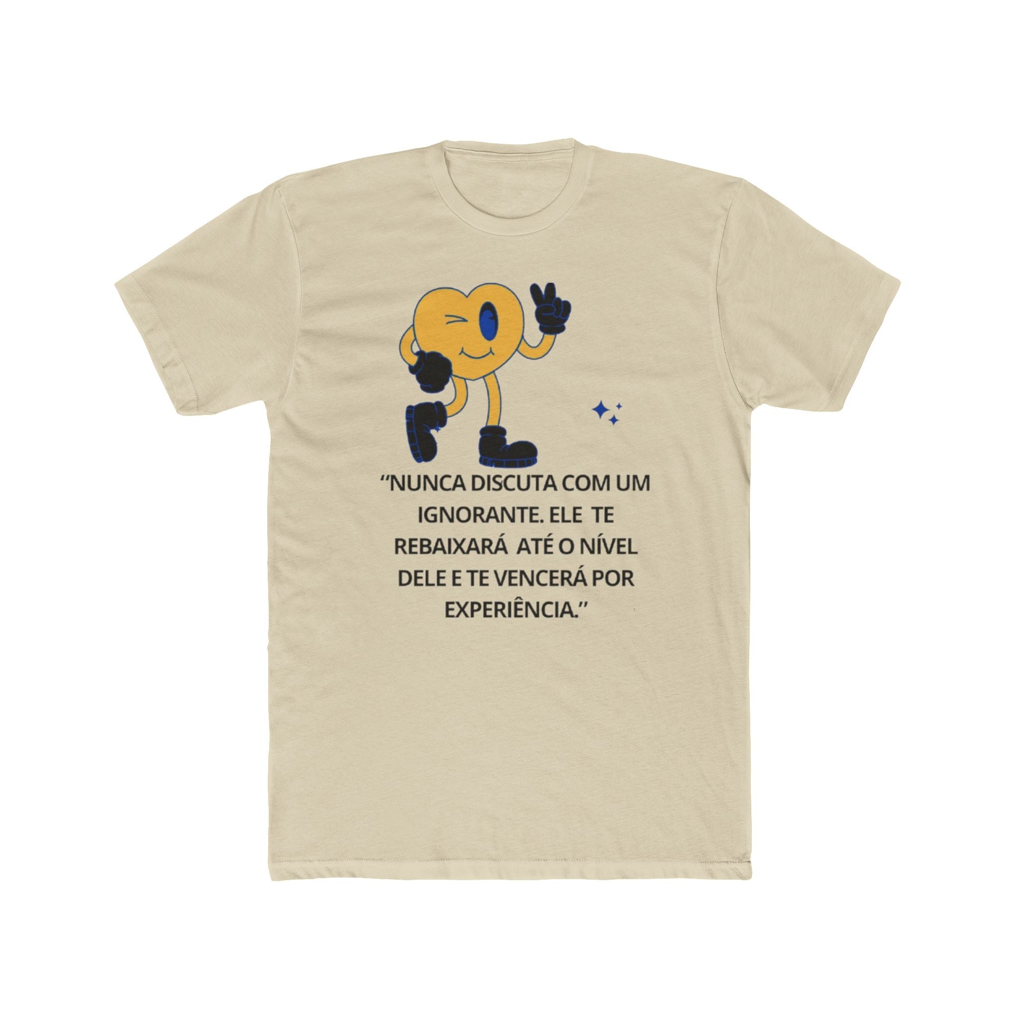 A camiseta "Nunca discutir com um ignorante"