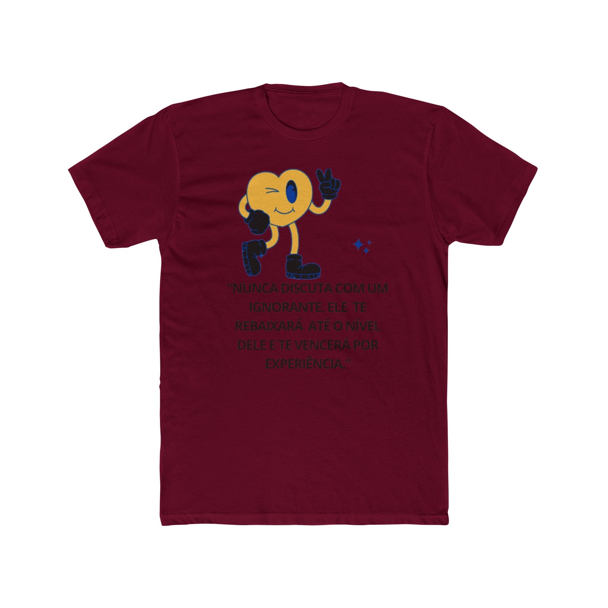 A camiseta "Nunca discutir com um ignorante"